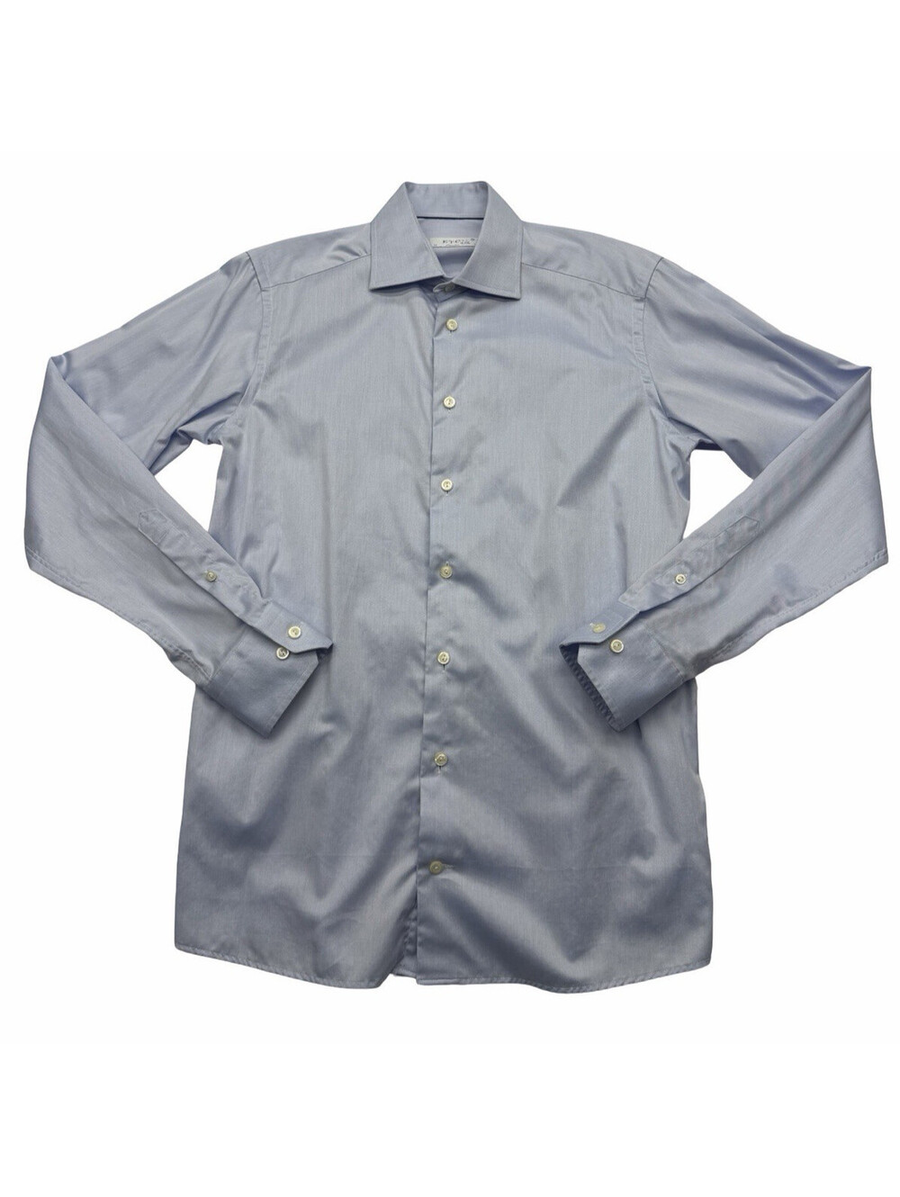 Eton Contemporary Fit Signature Twill Dress Shirt Cotton Light Blue Size 38 | 15